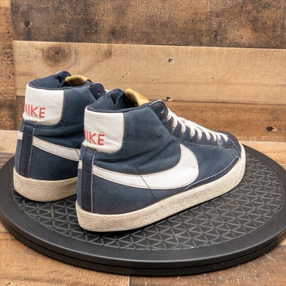 NIKE BLAZER HIGH MENS ATHLETIC SHOES RETRO SNEAKERS BLUE CANVAS SKATE SIZE 11.5 - Picture 8 of 9